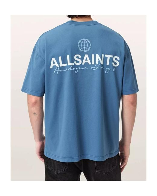 AllSaints Blue Emblem Logo T-Shirt for men