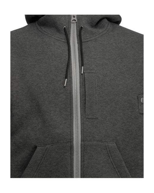 Sacai Gray Hooded Zip-Up Sweatshirt for men