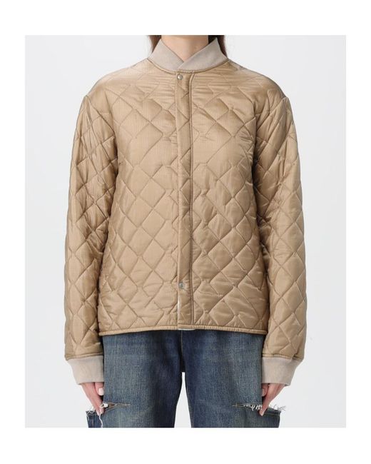 Maison Margiela Natural Quilted Snap-Button Bomber Jacket