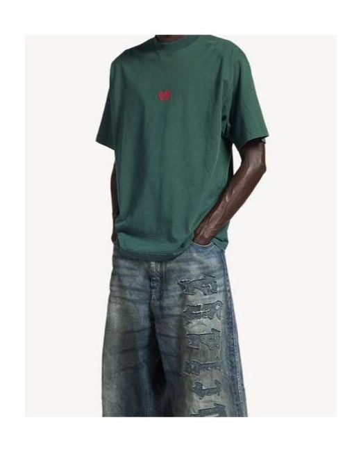 Balenciaga Green Laurel Classic Medium Fi T-Shirt for men