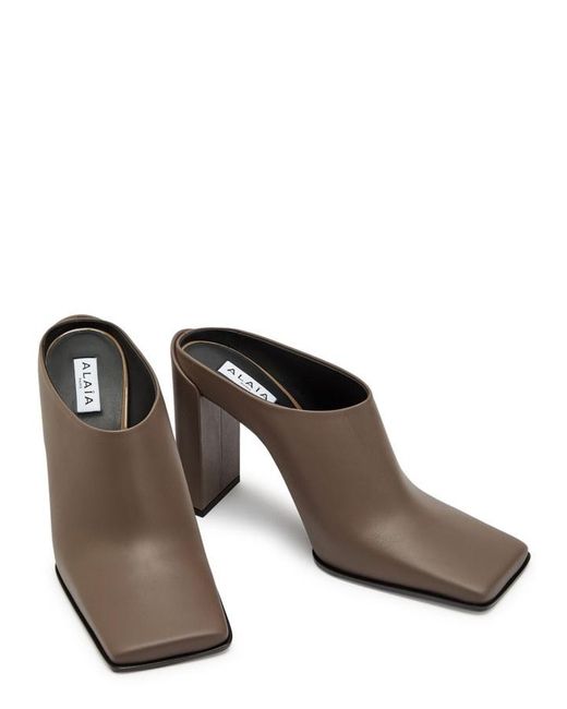 Alaïa Brown 90 Leather Mules