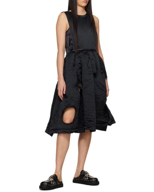 Toga Black Sabot Eyelet-Embellished Leather Mules