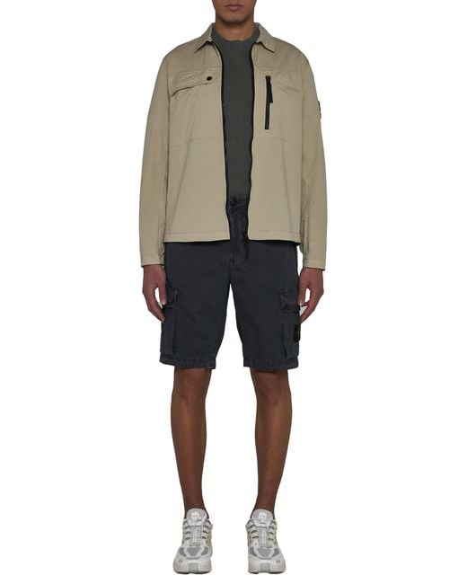 Stone Island Green Logo Patch Zip-Up Jacket for men