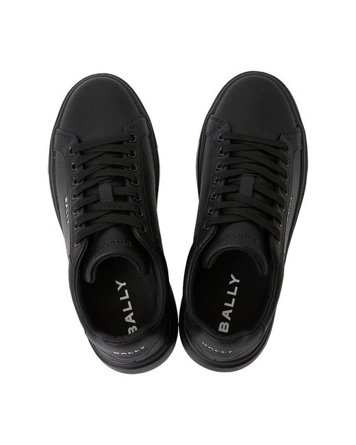 Bally Black Lace-Up Round-Toe Sneakers