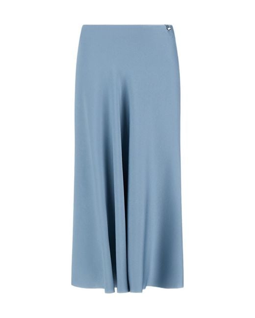 Herno Blue Satin Resort Skirt