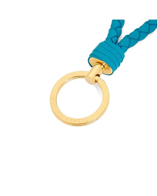 Bottega Veneta Blue Intrecciato Key Ring