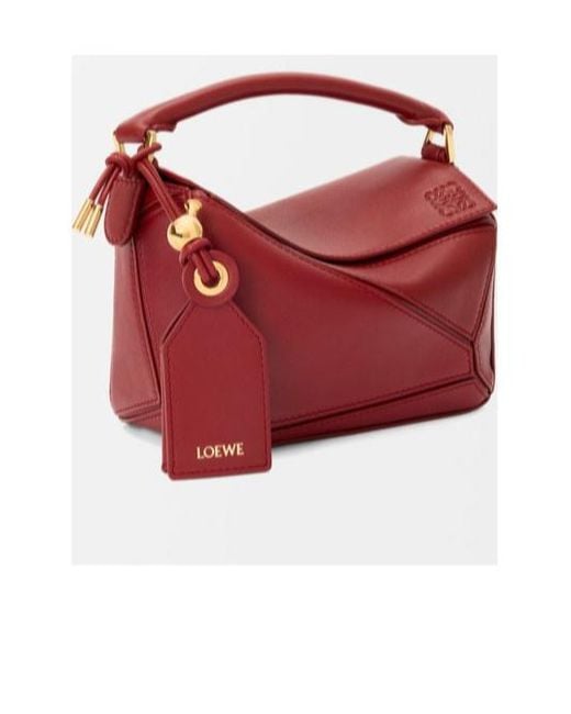 Loewe Red Mini Featherlight Puzzle Bag
