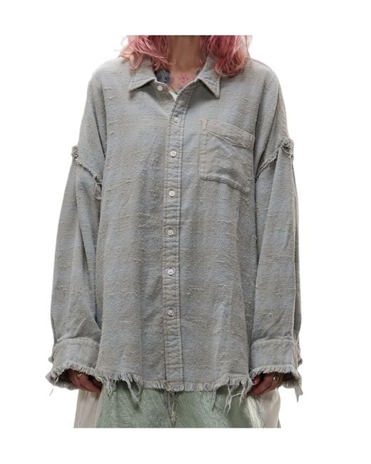R13 Gray Long-Sleeved Shirt