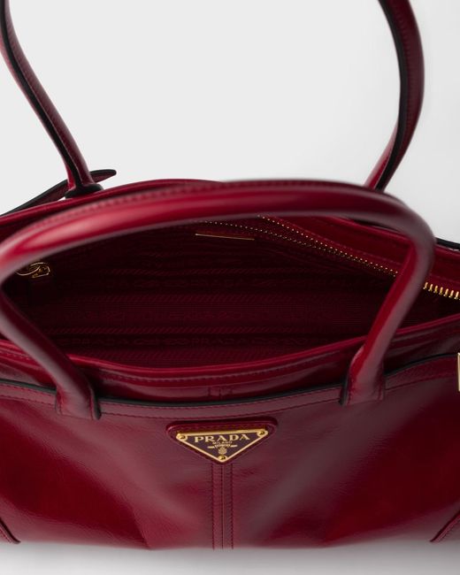 Prada Red Medium Bonnie Leather Tote Bag
