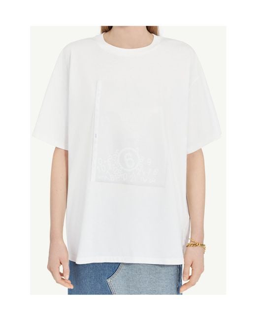MM6 by Maison Margiela White Cotton T-Shirt