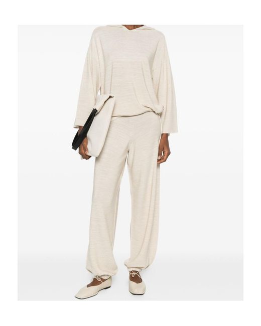 Fabiana Filippi White Wide-Leg Elasticated Cuff Trousers