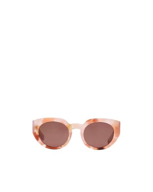 Chloé Pink Round Plastic Frame Sunglasses