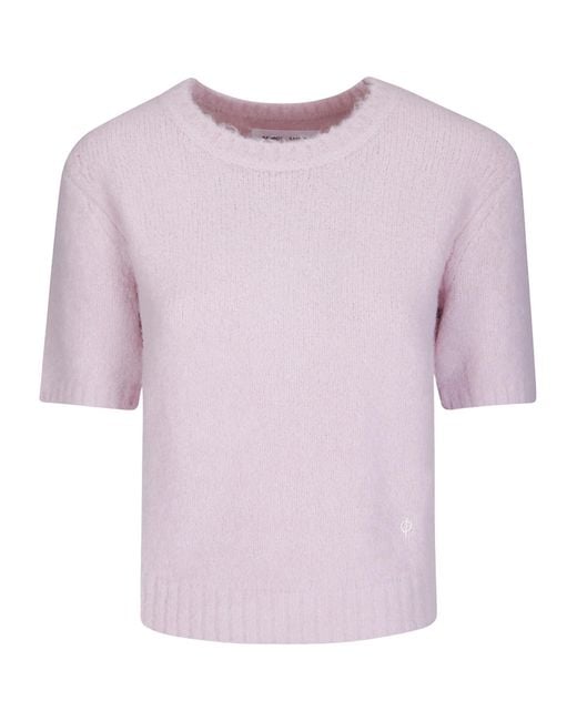 Samsøe & Samsøe Pink Short-Sleeved Knit Top