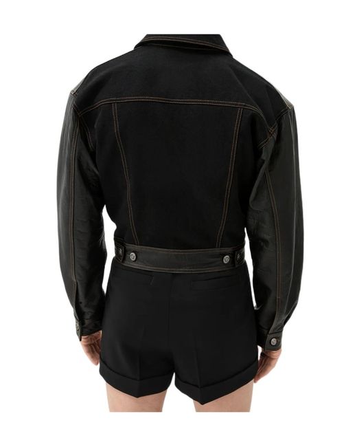 Versace Black Contrast-Panel Long-Sleeved Buttoned Jacket for men