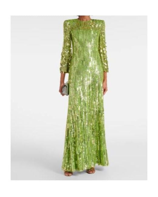 Jenny Packham Green Nymph Sequined Gown