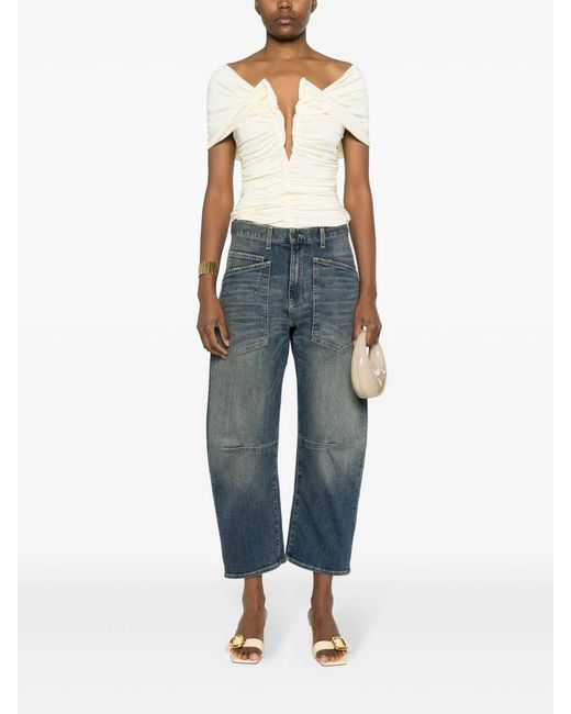 Nili Lotan Blue Belt-Loop Jeans