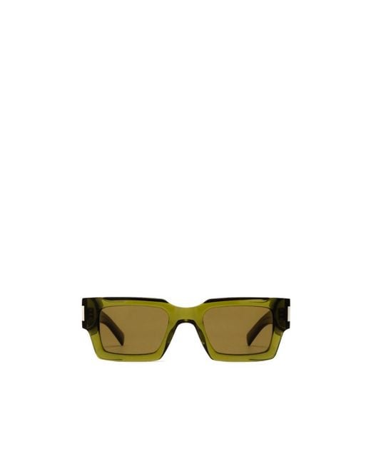 Saint Laurent Green Eyewear Sl 572 Rectangular Sunglasses for men