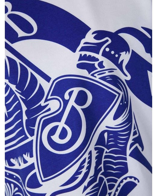 Burberry Blue Graphic Printed Crewneck T-Shirt