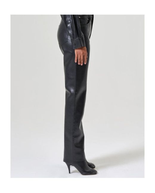 Agolde Black '90S Pinch Waist Straight Leg Trousers