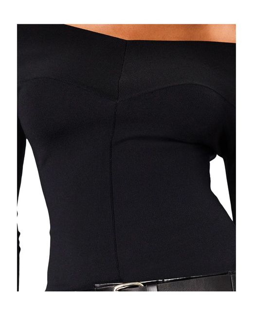 Stella McCartney Black Straight-Neck Long-Sleeved Top