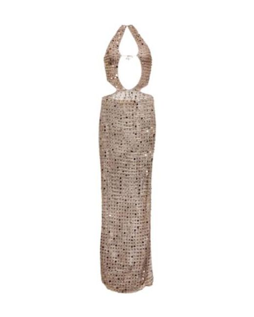 AYA MUSE Multicolor Morel Cutout Sequined Maxi Dress