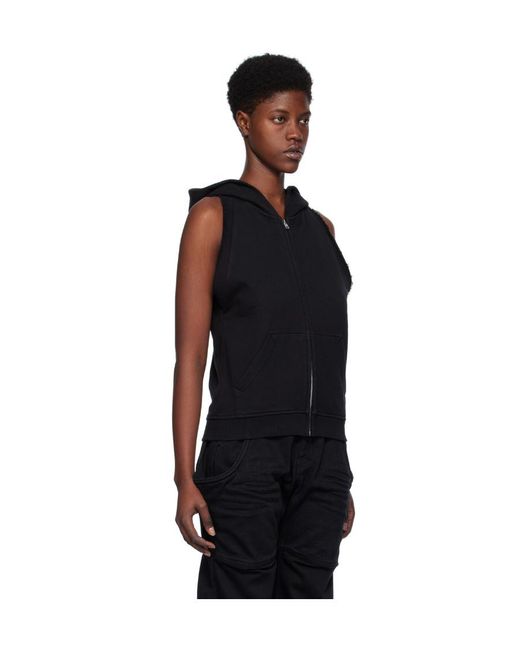 we11done Black Sleeveless Hooded Vest