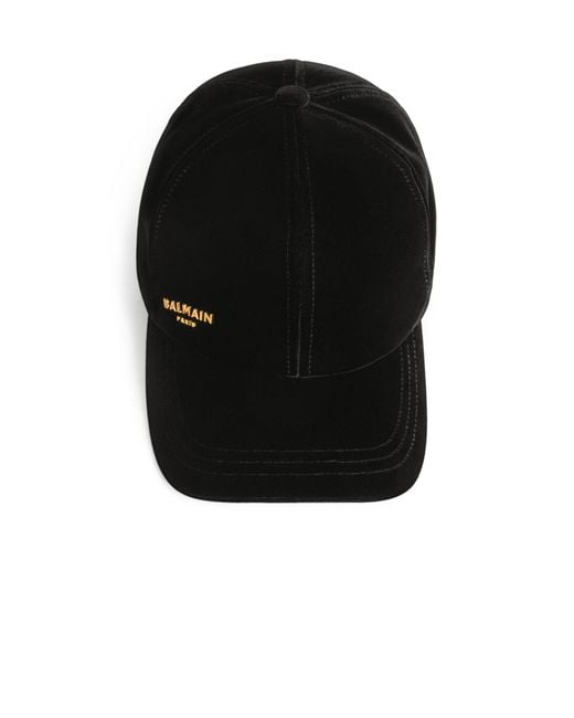 Balmain Black Paris Velvet Cap