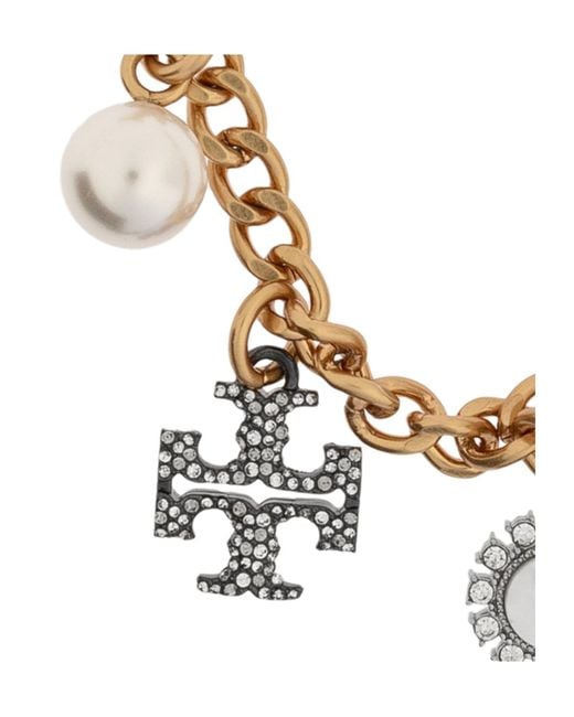 Tory Burch Metallic Charm-Detail Keyring