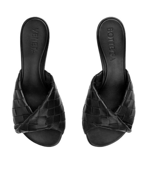 Bottega Veneta Black Intrecciato Blink Mules