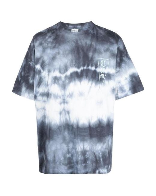 Marcelo Burlon Blue County Of Milan Monogram Tie-Dye T-Shirt for men
