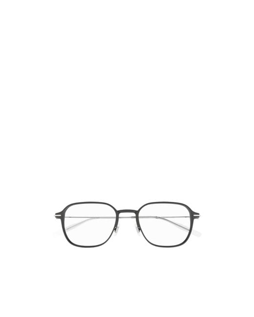 Montblanc White Eyewear Square Frame Glasses for men