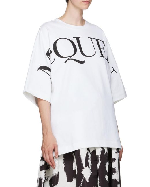 McQueen White Logo Printed Crewneck T-Shirt