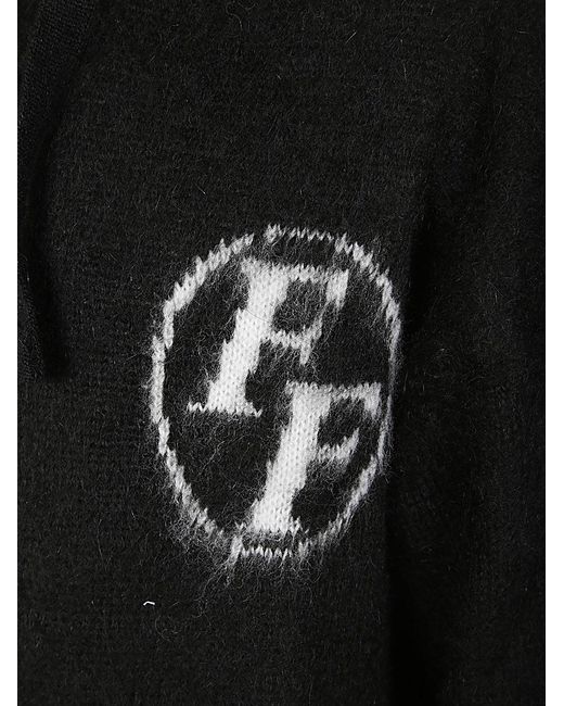 FAMILY FIRST Black Knitted Hoodie for men