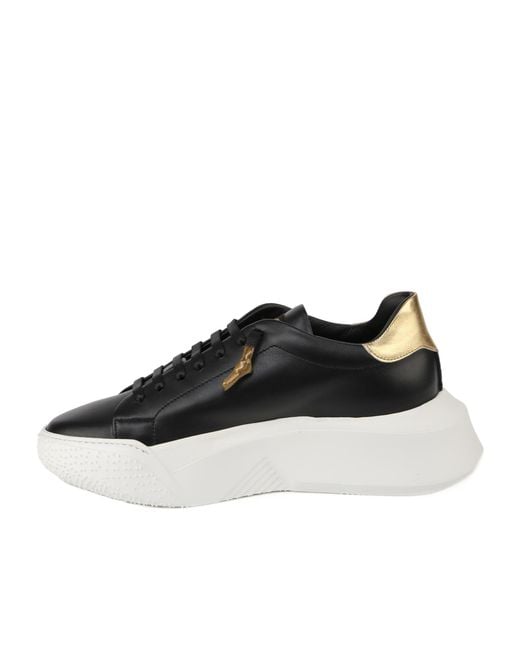 Giuliano Galiano Black Lace-Up Low-Cut Casual Shoes for men