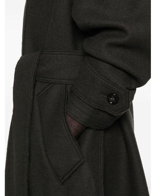 AMI Black Wool Coat for men