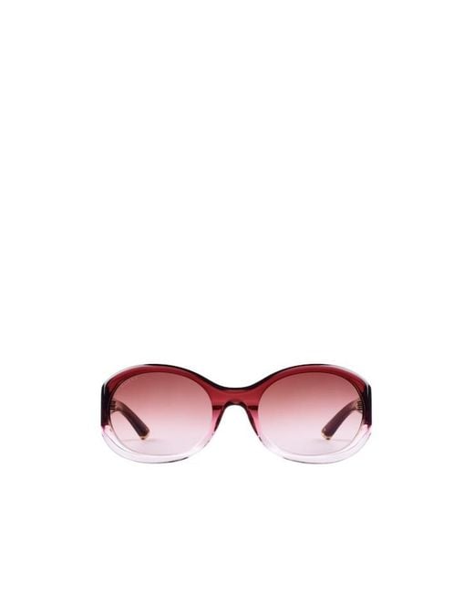 Gucci Pink Eyewear Oval Frame Sunglasses