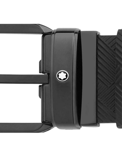 Montblanc Black Rectangular Buckle Belt for men