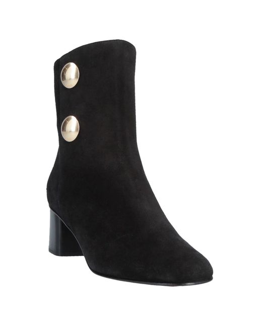 Chloé Black Minimalist Round Toe Block Heel Ankle Boots