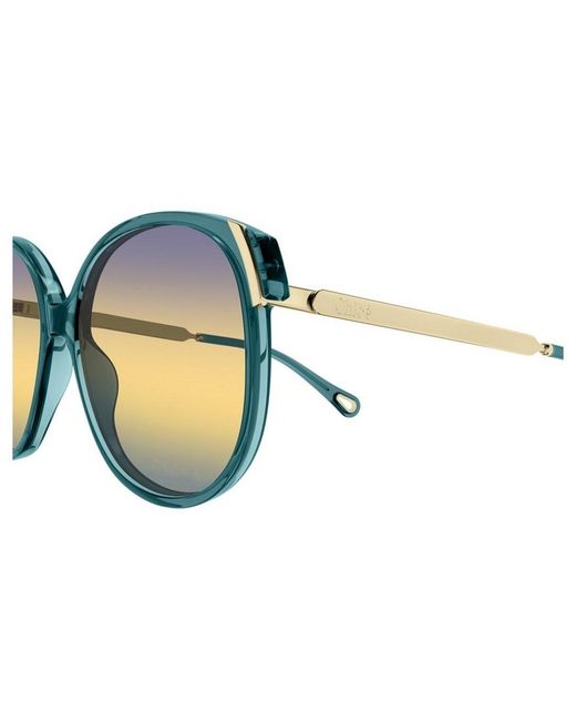 Chloé Blue Chloé Eyewear Oval Frame Sunglasses