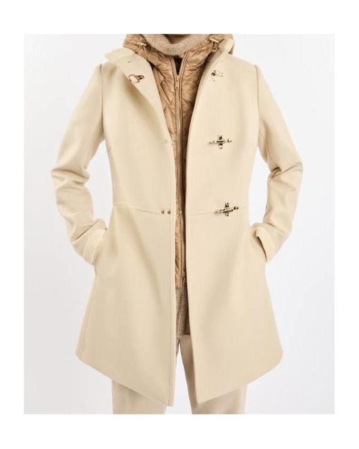 Fay Natural Virginia Polo Neck Coat