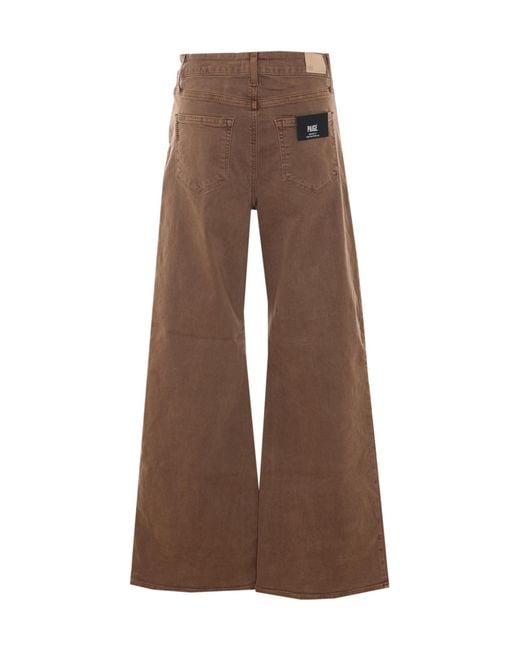 PAIGE Brown Anessa High-Rise Wide-Leg Jeans