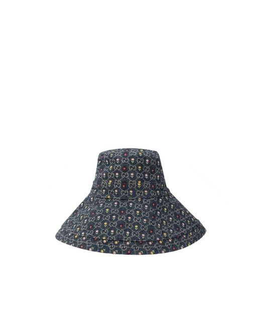 Gucci Blue Wide-Brimmed Fisherman's Hat