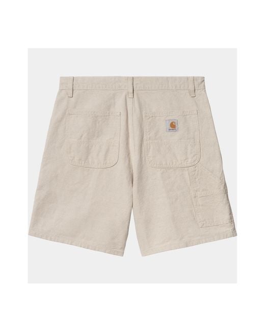 Carhartt Natural Walter Single Knee Logo-Patch Shorts for men