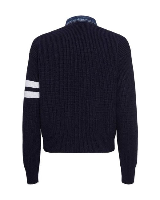 DSquared² Blue Denim Mix Cardigan for men