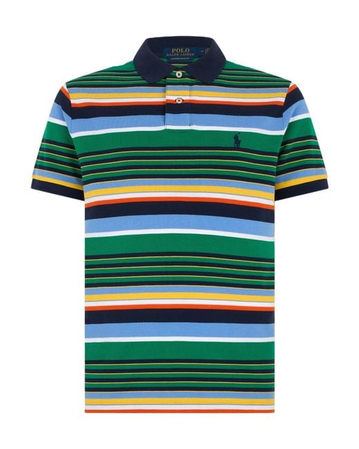 Polo Ralph Lauren Green Striped Polo Shirt for men