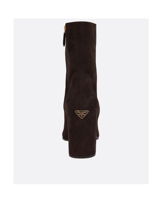 Prada Black Triangle-Logo High-Heeled Boots