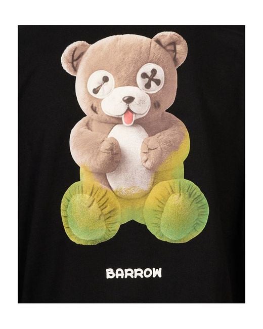 Barrow Black Teddy Bear Printed Hoodie for men