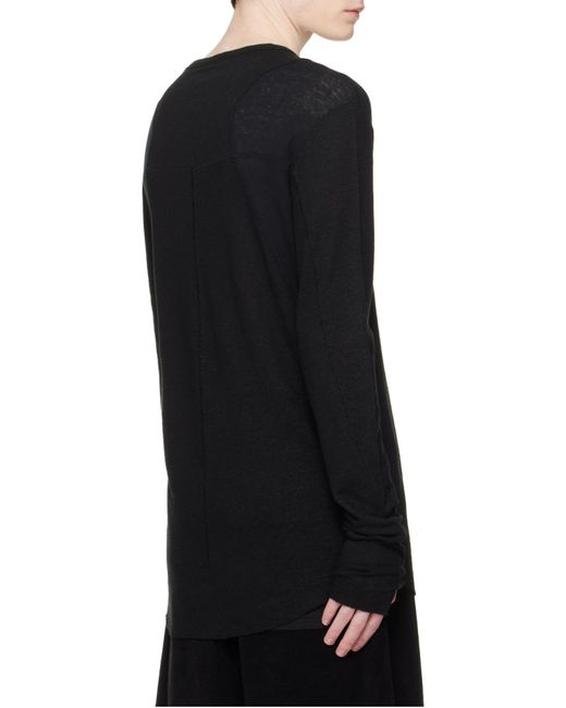 Thom Krom Black 932 Long Sleeve T-Shirt for men