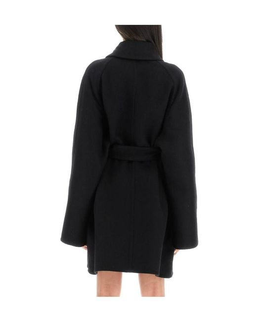 Givenchy Blue Zipped Tie-Waisted Coat