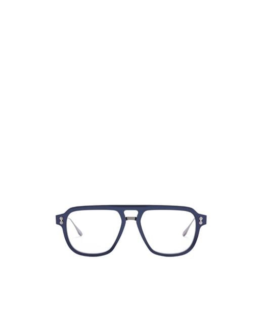 Akoni White Pilot-Frame Glasses for men